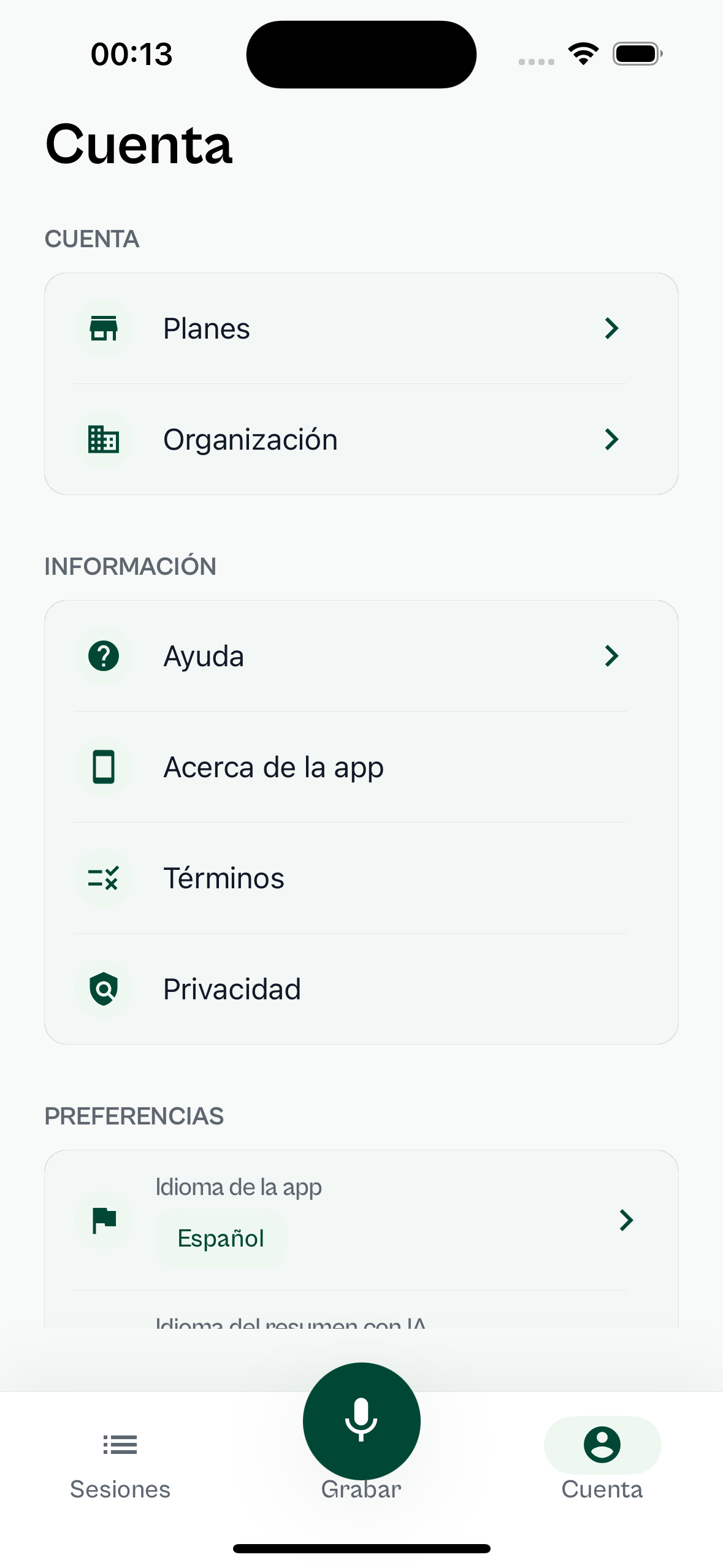 Grabación, transcripción y borrador revisados por el terapeuta.